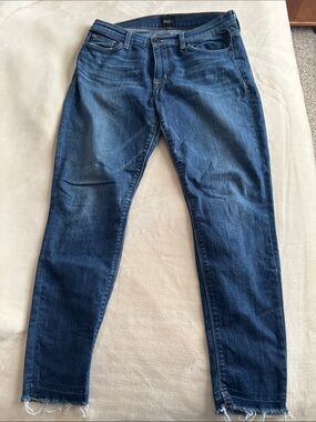 Hudson Jeans Women's Skinny Blue Denim with Raw Hem